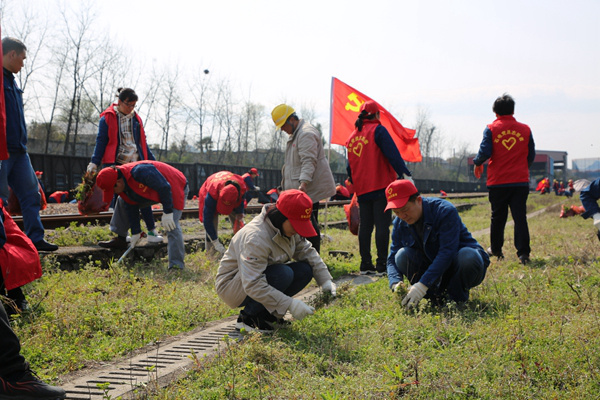 大唐石門(mén)發(fā)電公司開(kāi)展“拔草護(hù)安全，黨員我先行”志愿服務(wù)活動(dòng)
