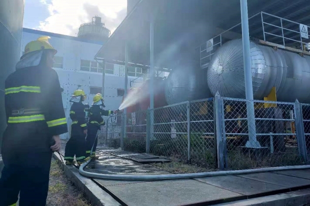 國能(福州)熱電有限公司液堿泄漏演練提升應(yīng)急能力