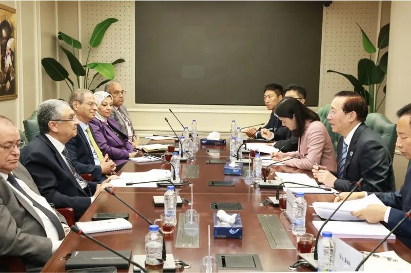 國家電網(wǎng)董事長辛保安與埃及電力部部長沙赫爾、中國駐埃及大使廖力強會談