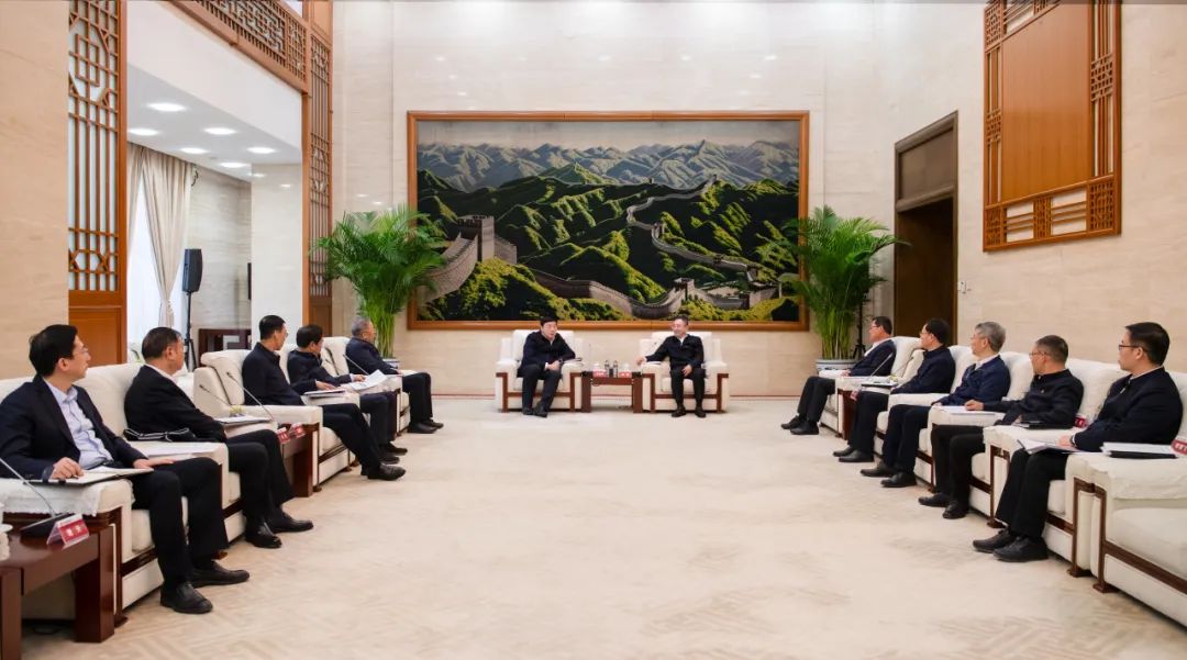 大唐集團(tuán)董事長(zhǎng)、黨組書鄒磊與國(guó)家電網(wǎng)董事長(zhǎng)、黨組書記張智剛會(huì)談